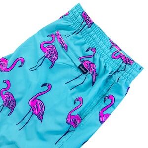 Chubbies Men's 2XL 5.5" Mesh Lined Beach Retreats Flamingo Swim Trunks Turquoise